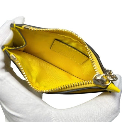 Gucci Coin Case With Card Holder Yellow Hysteria Canvas Leather Purse Wallet — view 7