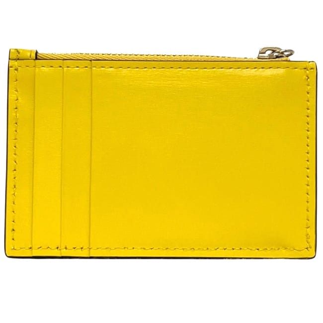 Gucci Coin Case With Card Holder Yellow Hysteria Canvas Leather Purse Wallet — view 4