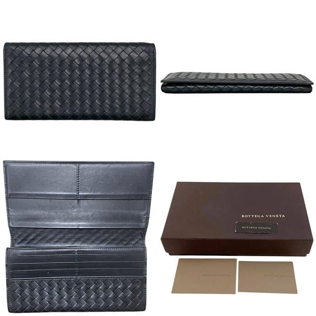 Bottega Veneta Bifold Wallet Black Intrecciato Leather — view 2