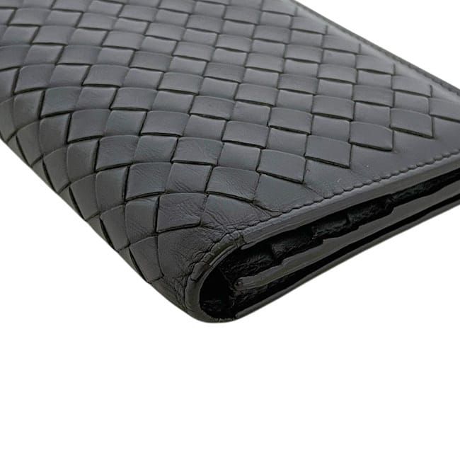 Bottega Veneta Bifold Wallet Black Intrecciato Leather — view 8
