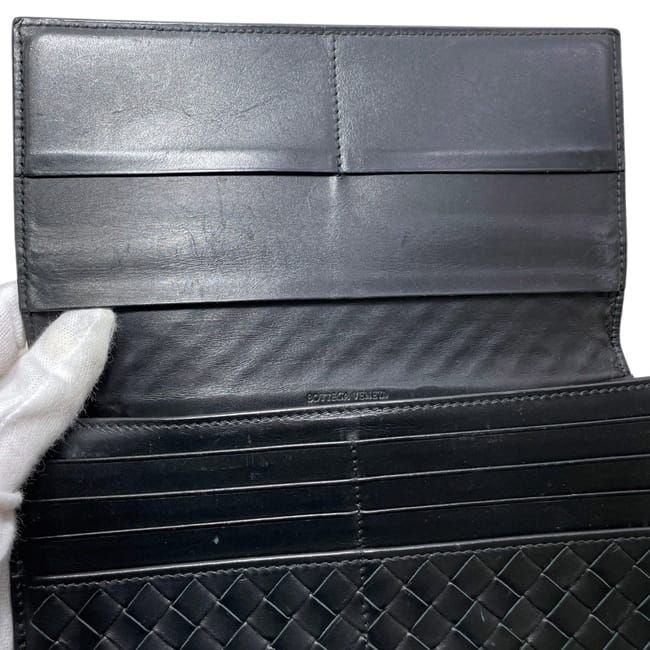 Bottega Veneta Bifold Wallet Black Intrecciato Leather — view 5