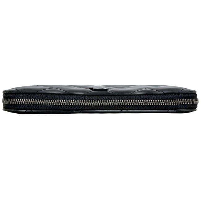 Balenciaga Zip Around Wallet B Logo Black Leather — view 7