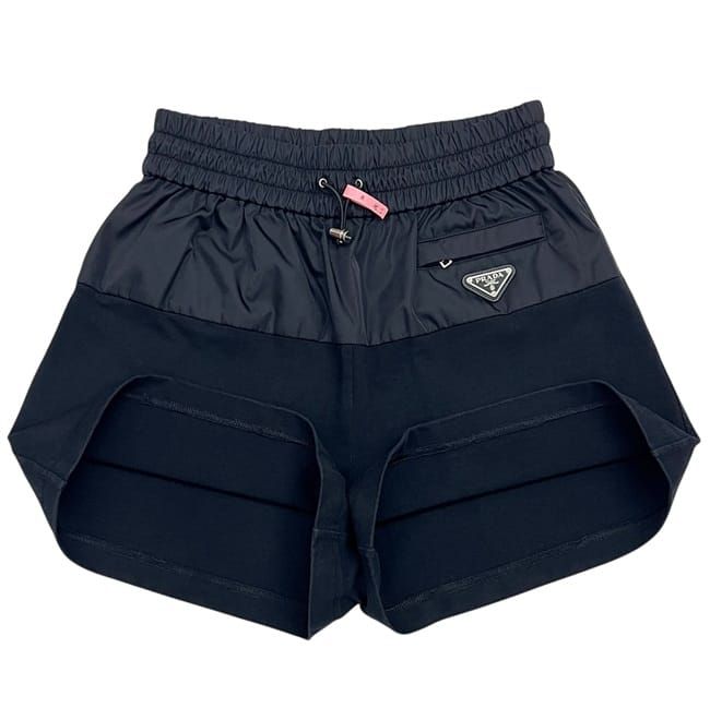 Prada Shorts Black Nero Re-Nylon S Nylon Cotton Waist 66 — view 2