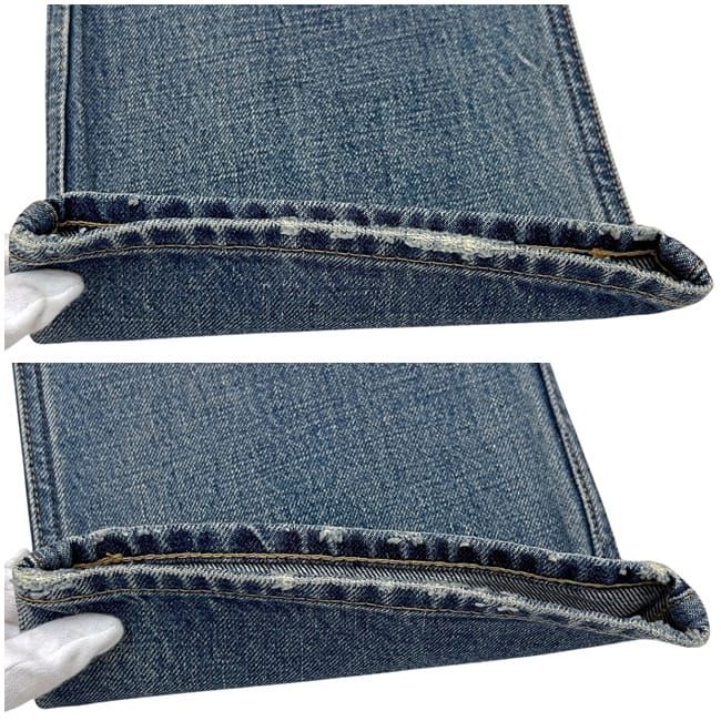 Celine Denim Pants Blue Brown Margaret Waist 57 Bottom Long — view 7
