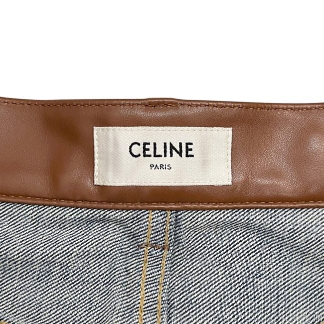 Celine Denim Pants Blue Brown Margaret Waist 57 Bottom Long — view 8