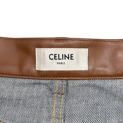 Celine Denim Pants Blue Brown Margaret Waist 57 Bottom Long — view 8