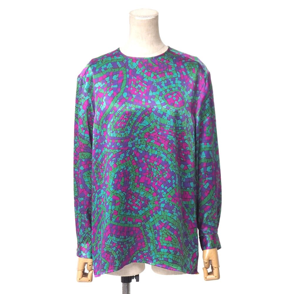 Celine Vintage Blouse Back Button Silk