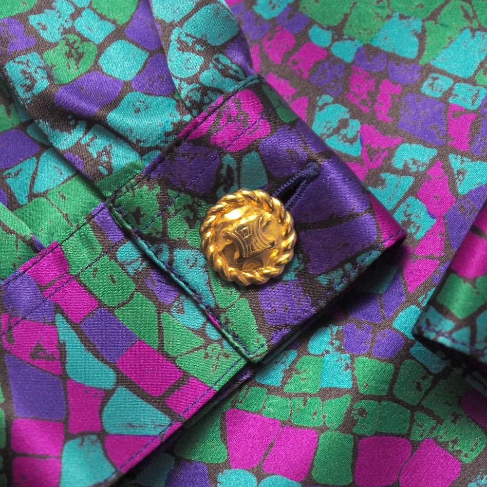 Celine Vintage Blouse Back Button Silk — view 5