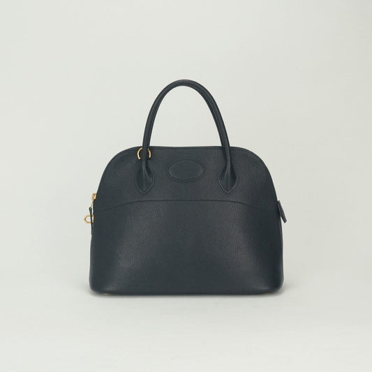 Hermes Bolide 31 Tote Shoulder Bag Chevre Coromandel Blue Indigo Navy Gold 2-Way