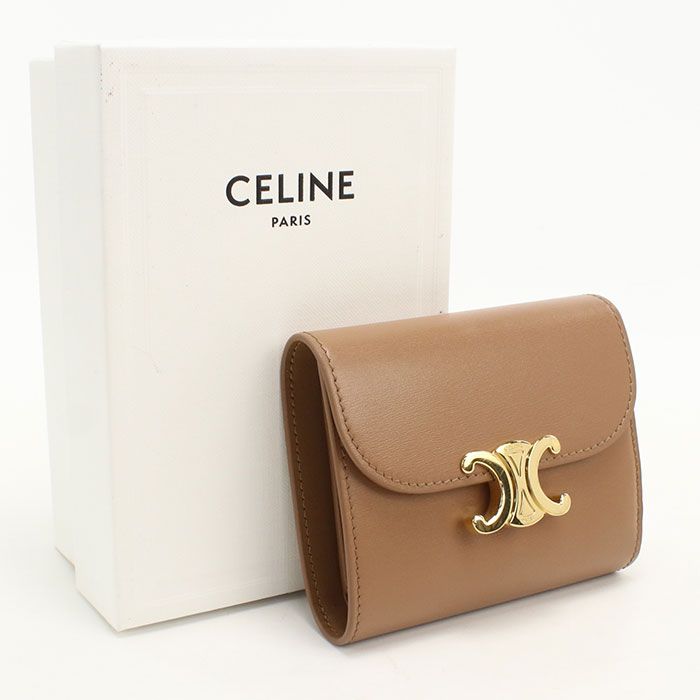 Celine Small Flap Wallet Triomphe Trifold Calfskin