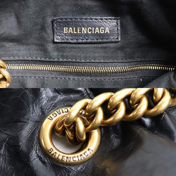 Balenciaga Crush Small Tote Bag Black — view 5