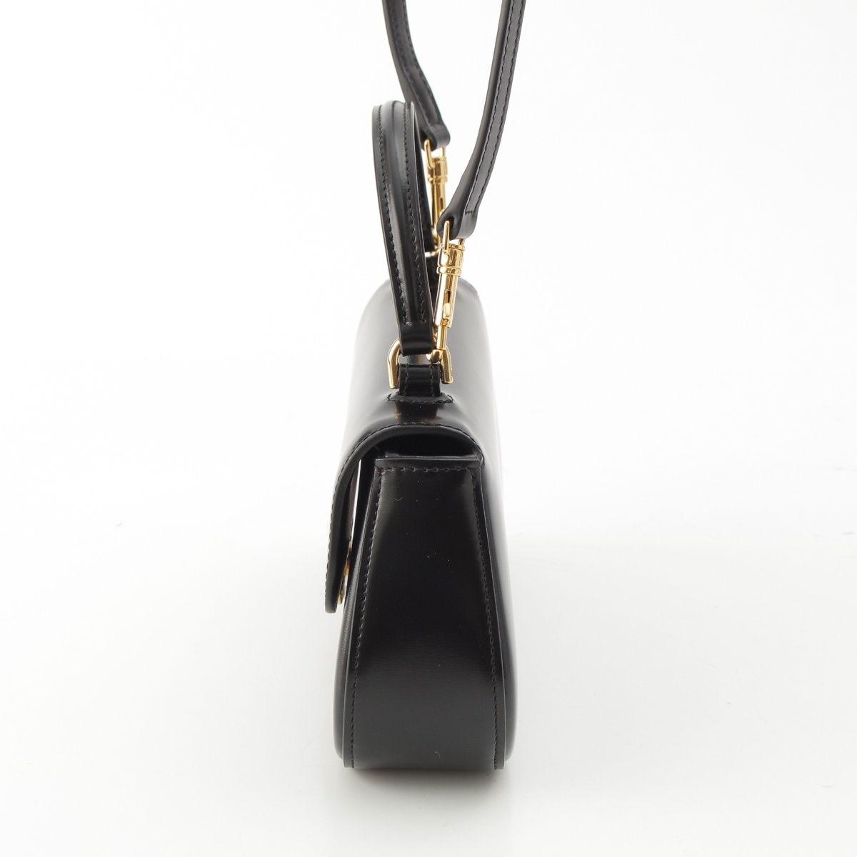 Celine Leather Triomphe Teen Lola 2-Way Handbag Black — view 3