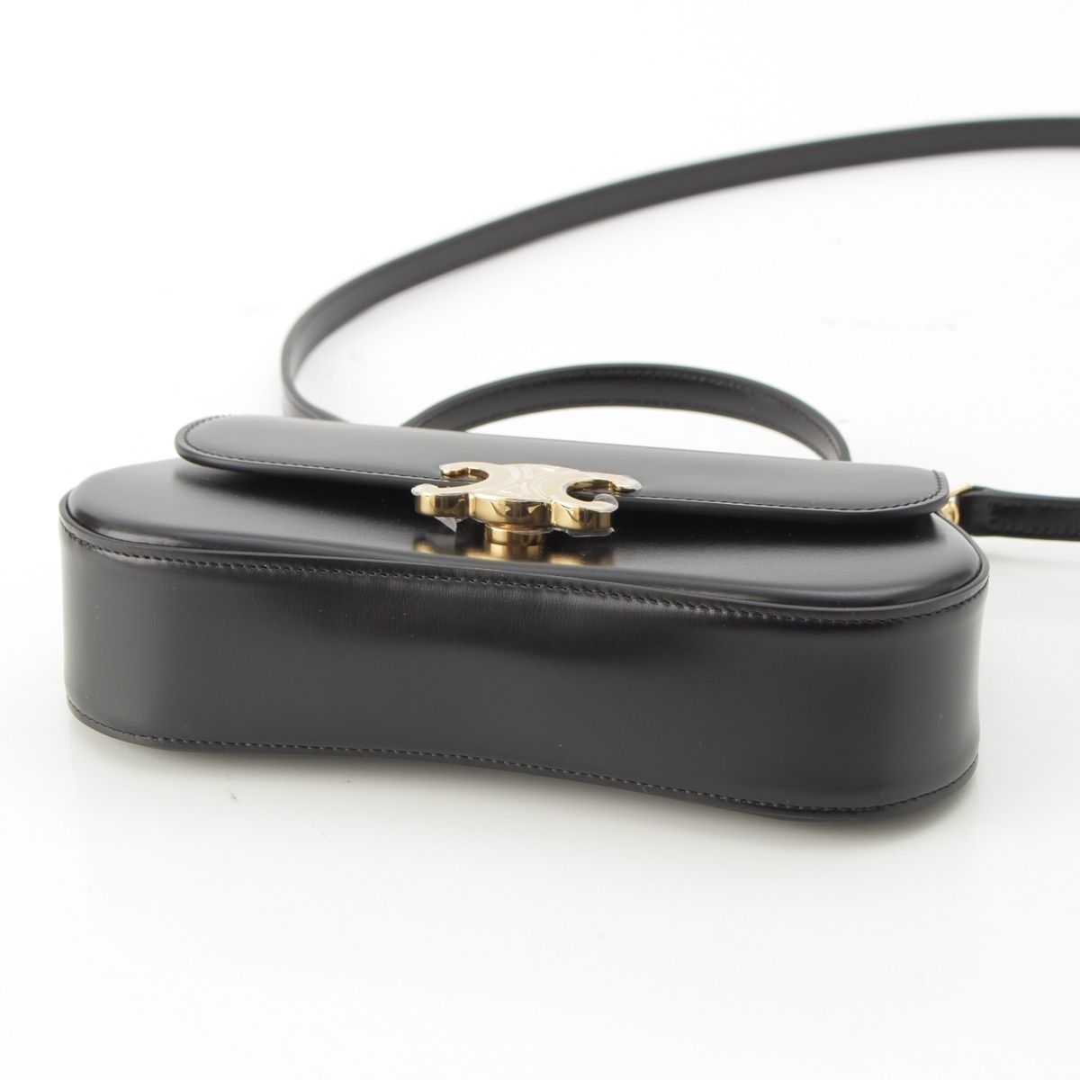 Celine Leather Triomphe Teen Lola 2-Way Handbag Black — view 5