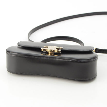 Celine Leather Triomphe Teen Lola 2-Way Handbag Black — view 5