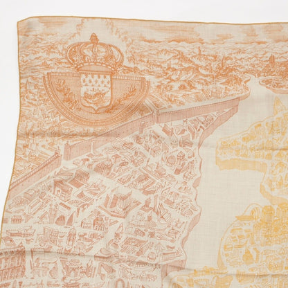 Hermes Carre Geant 140 Cashmere Silk la Nouvelle Cite Cavaliere Scarf Beige — view 2