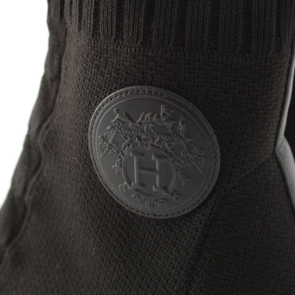 Hermes Volvert Ex-Libris Knit Heels Boots Black — view 7
