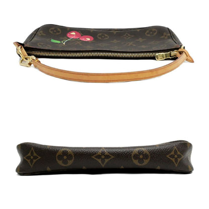 Louis Vuitton Monogram Cherry Pochette Brown Leather Pouch Mini Bag Takashi — view 3