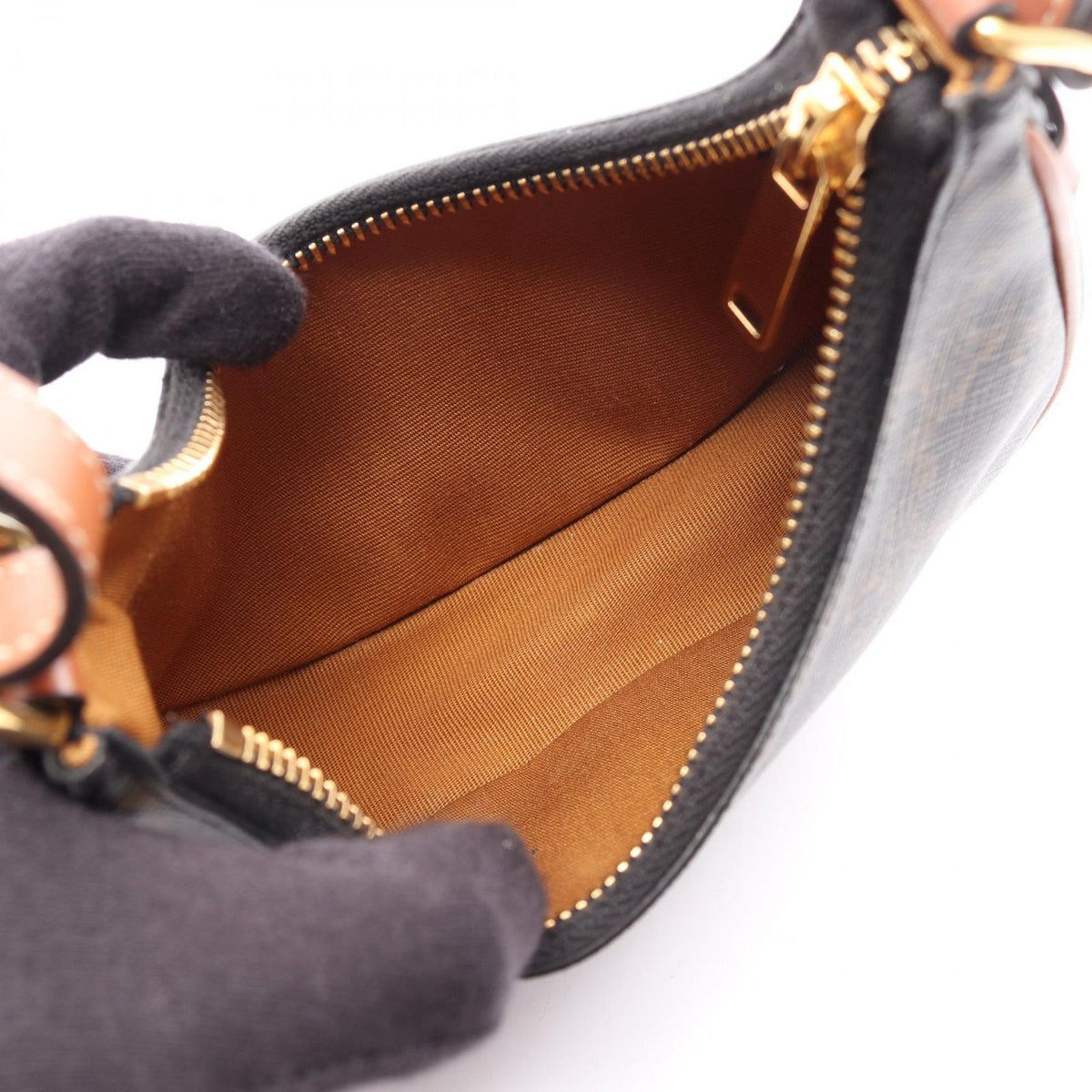 Celine Handbag Ava Mini Ava Triomphe Brown Canvas Leather — view 3