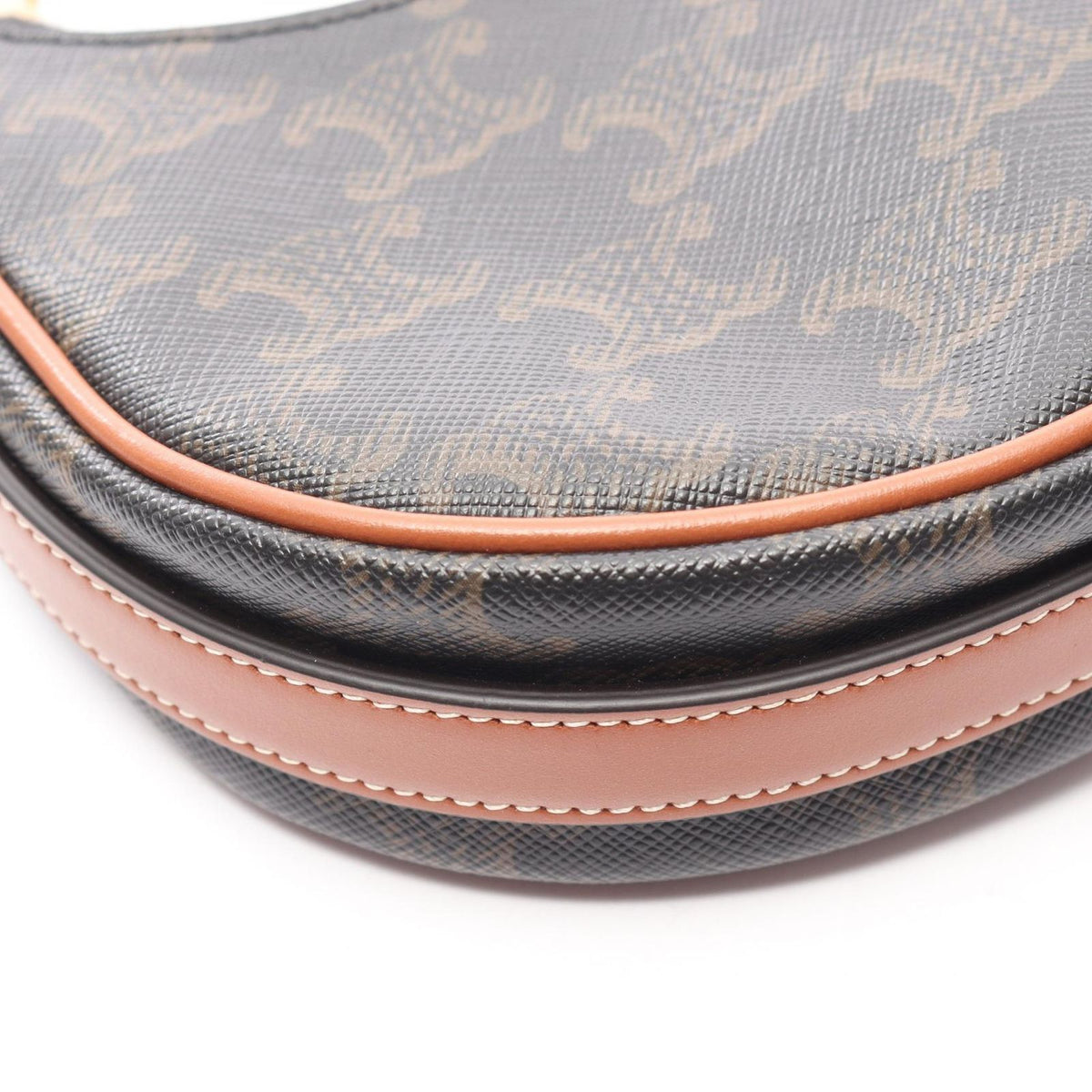 Celine Handbag Ava Mini Ava Triomphe Brown Canvas Leather — view 5