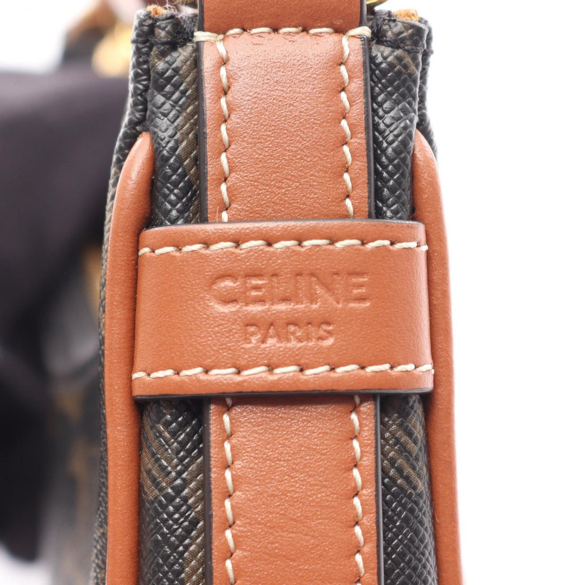 Celine Handbag Ava Mini Ava Triomphe Brown Canvas Leather — view 4
