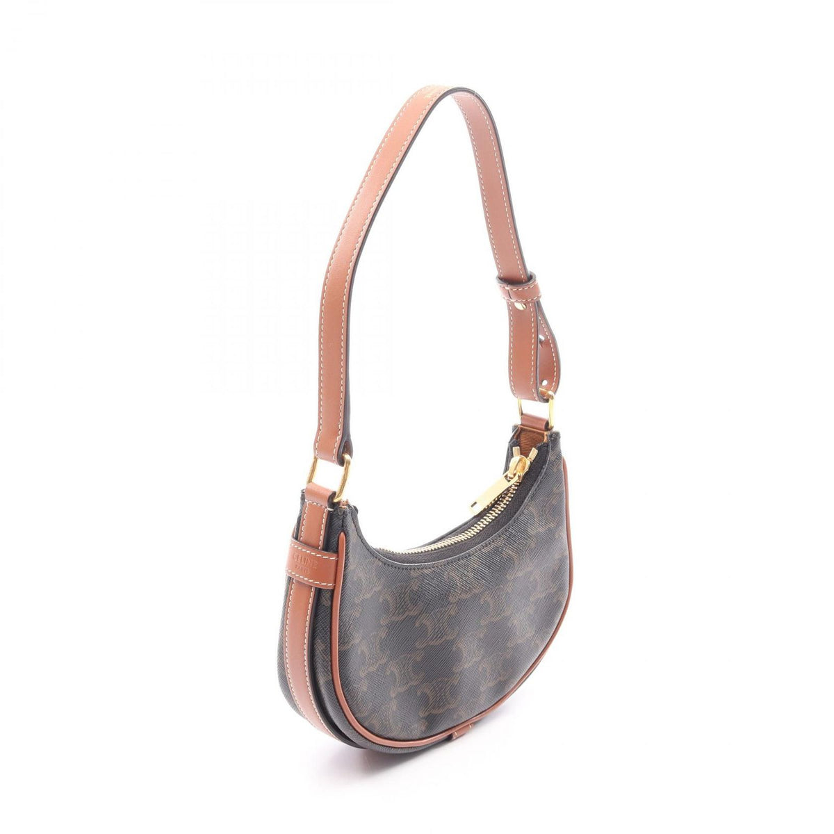 Celine Handbag Ava Mini Ava Triomphe Brown Canvas Leather — view 2