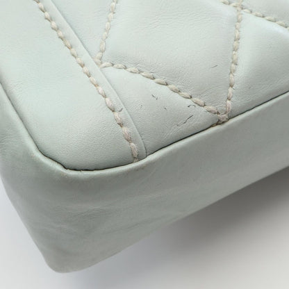Chanel Handbag Wild Stitch Top Handle Light Blue Leather — view 7