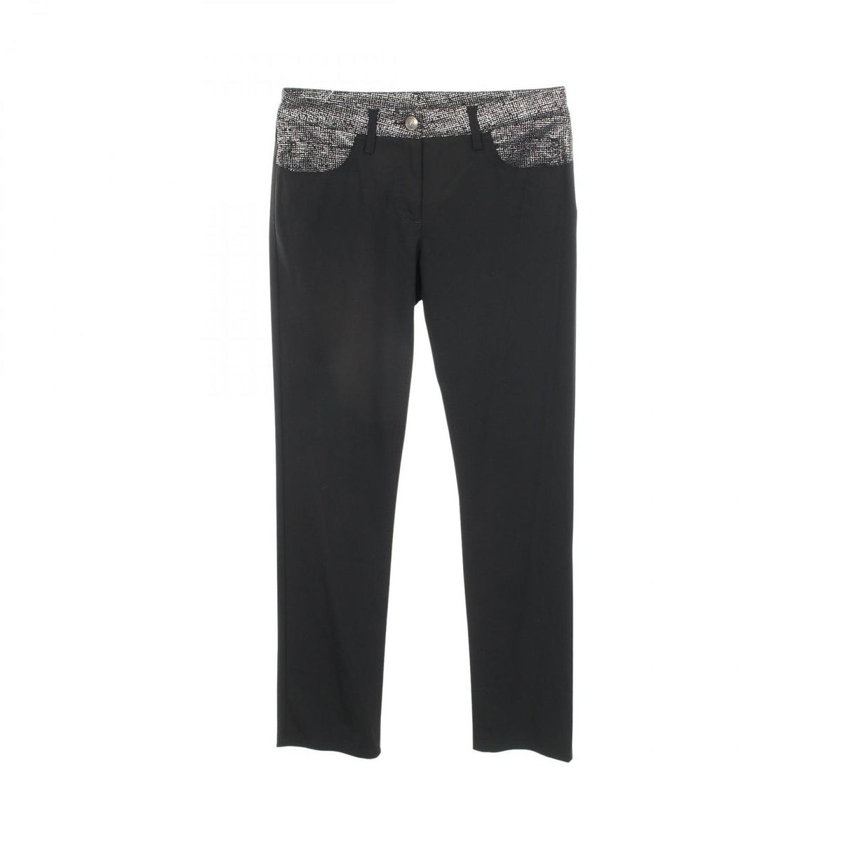 Chanel Pants Lion Button Black Wool