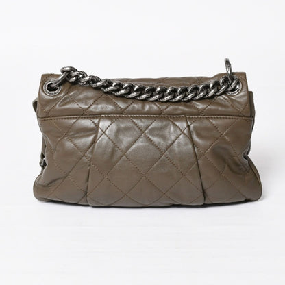 Chanel 2-Way Bag CC Logo Lambskin Quilted Olive Antique Silver — view 2