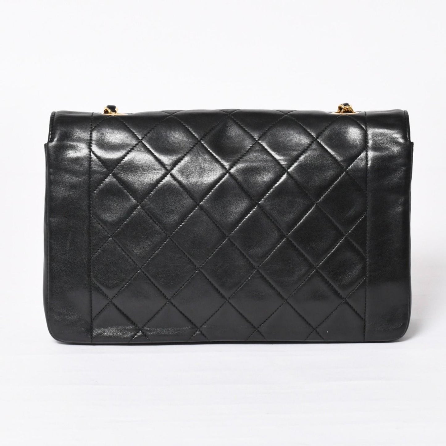 Chanel Diana 25 S Flap S Chain Shoulder Bag CC Logo Lambskin Black Gold 4 — view 2