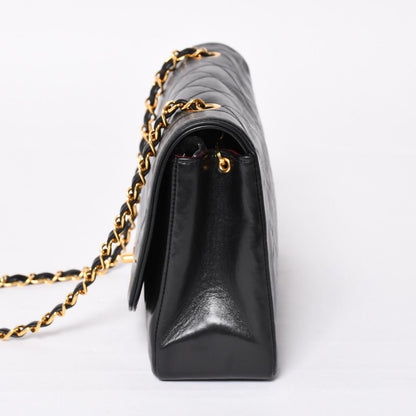 Chanel Diana 25 S Flap S Chain Shoulder Bag CC Logo Lambskin Black Gold 4 — view 4