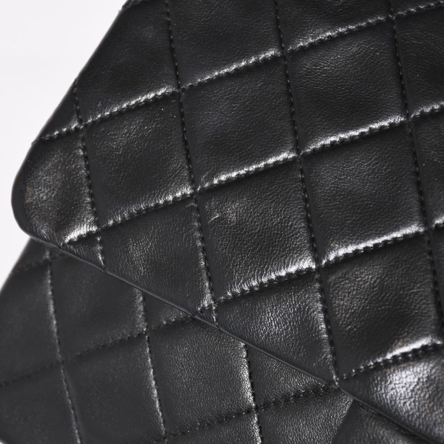 Chanel Quilted 25 Double Flap Chain Shoulder Bag CC Logo Lambskin Black Gold — view 8