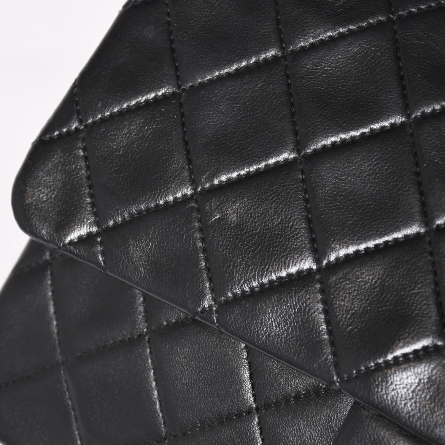 Chanel Quilted 25 Double Flap Chain Shoulder Bag CC Logo Lambskin Black Gold — view 8