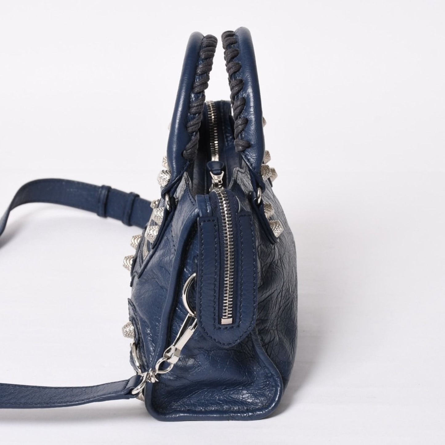 Balenciaga Classic Mini City 2-Way Handbag Navy — view 4