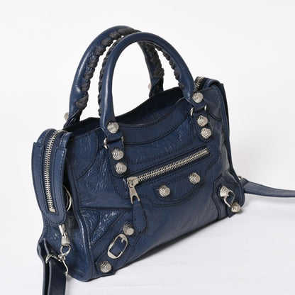 Balenciaga Classic Mini City 2-Way Handbag Navy — view 3