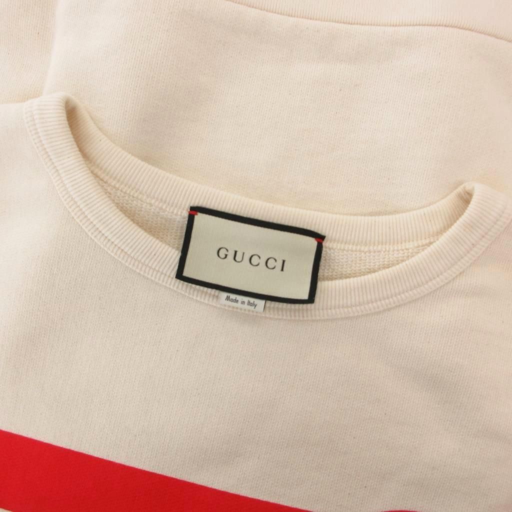 Gucci Crew Neck Sweatshirt Shirt Interlocking G Web Stripe XS Ivory — view 6