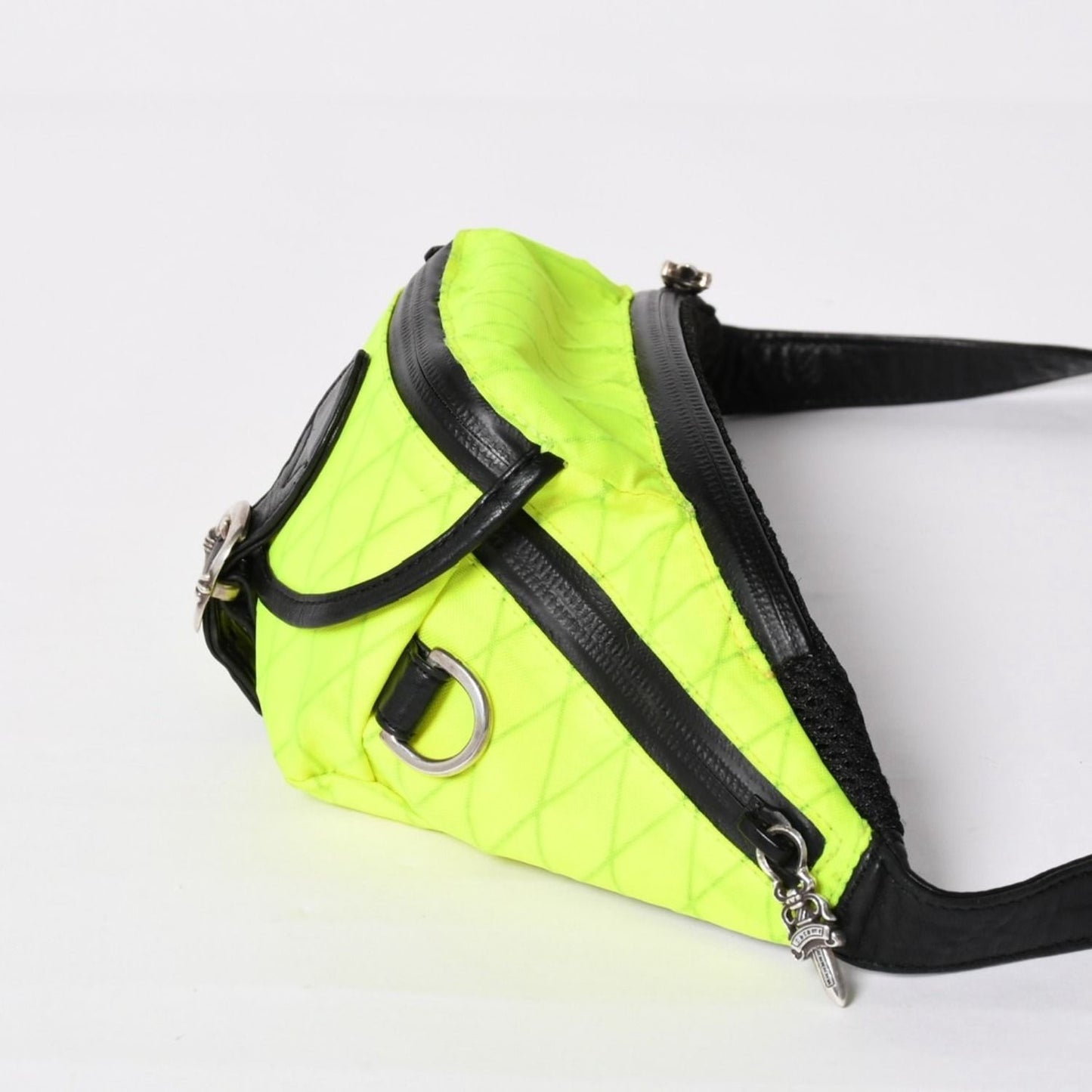 Chrome Hearts 1 Snat Pack Nylon Shoulder Bag Dagger Gunslinger Lime Green — view 3