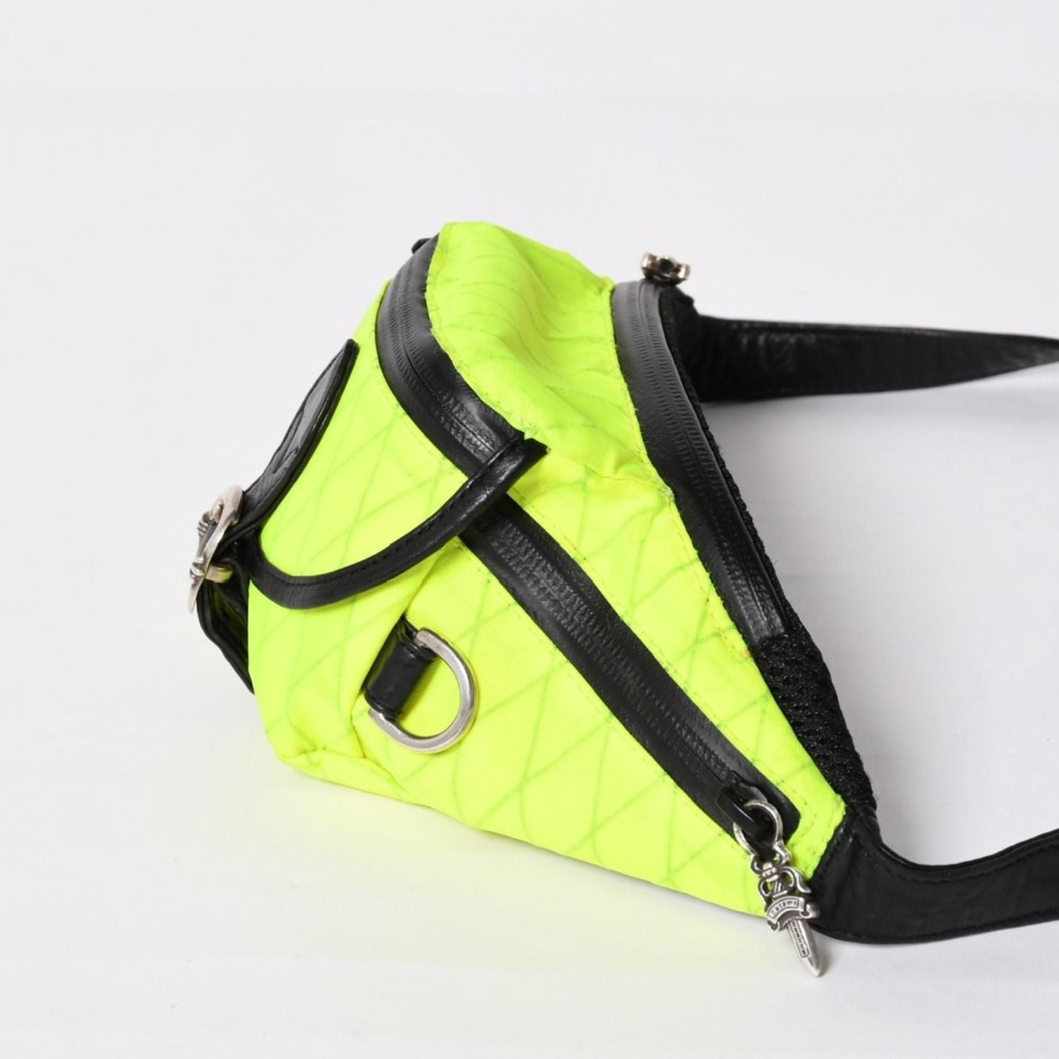 Chrome Hearts 1 Snat Pack Nylon Shoulder Bag Dagger Gunslinger Lime Green — view 3