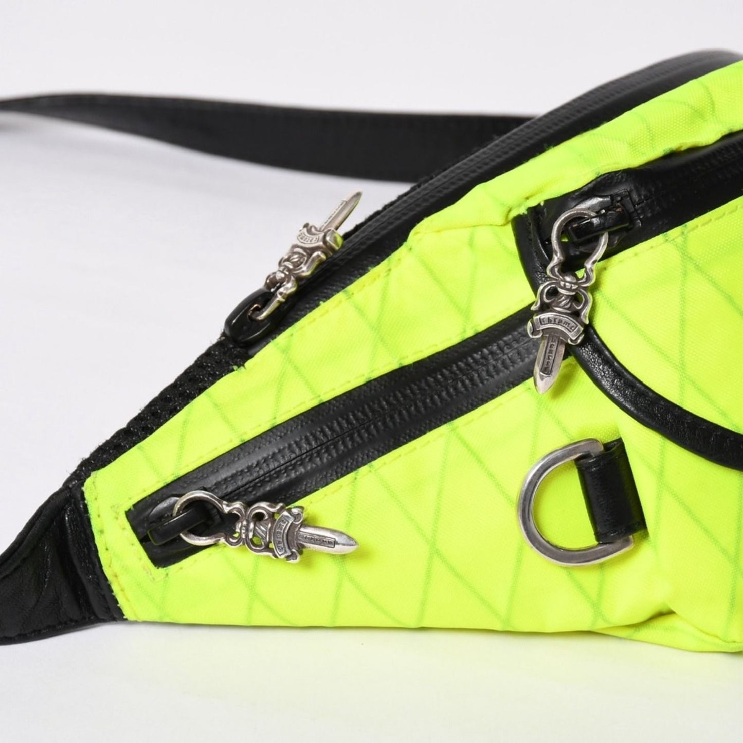 Chrome Hearts 1 Snat Pack Nylon Shoulder Bag Dagger Gunslinger Lime Green — view 6