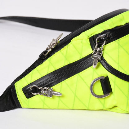 Chrome Hearts 1 Snat Pack Nylon Shoulder Bag Dagger Gunslinger Lime Green — view 6