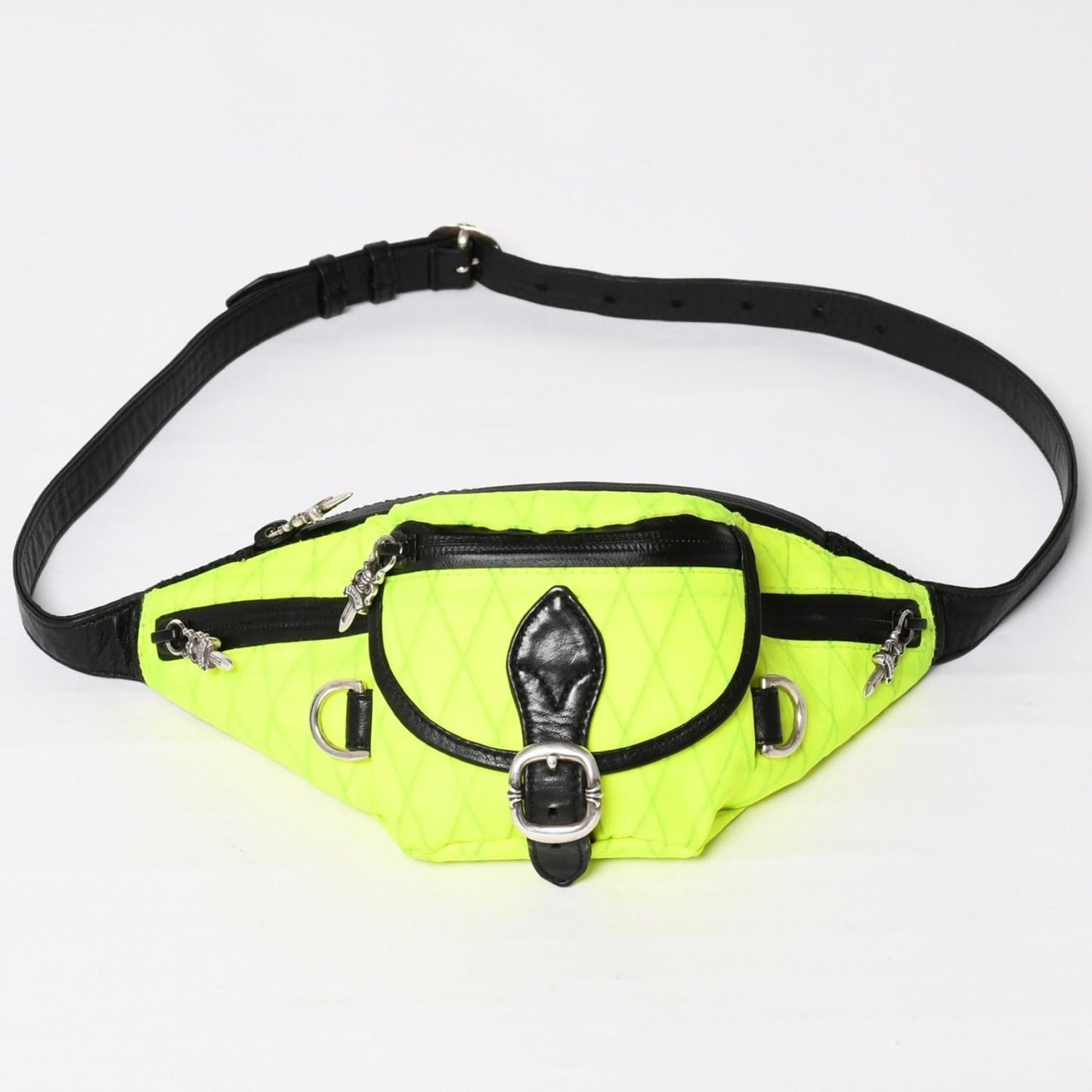 Chrome Hearts 1 Snat Pack Nylon Shoulder Bag Dagger Gunslinger Lime Green