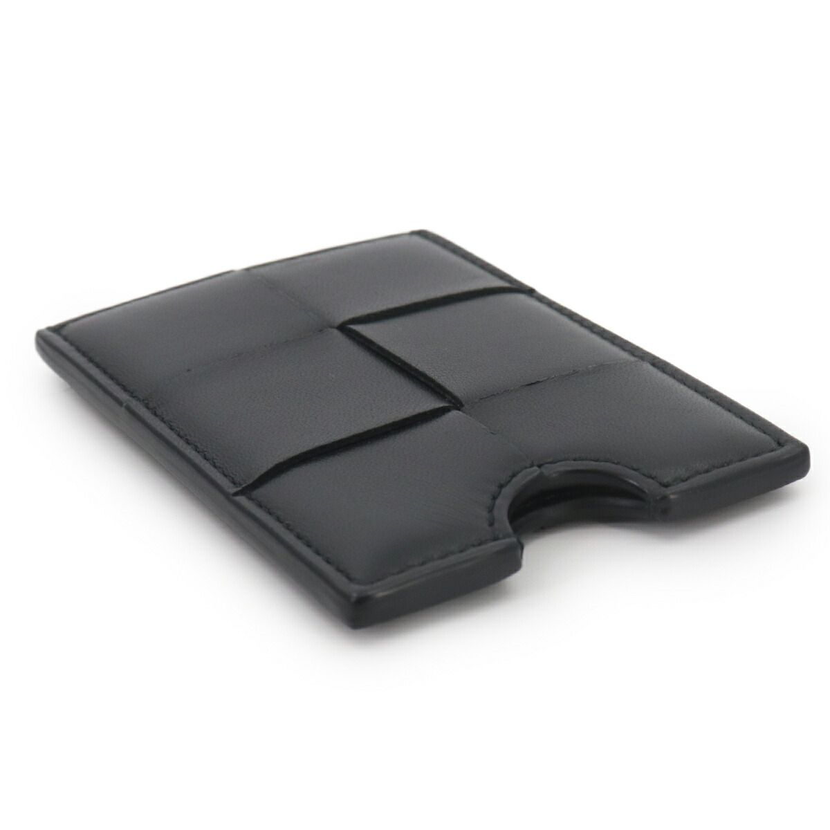 Bottega Veneta Maxi Intrecciato Card Case Leather Black — view 5