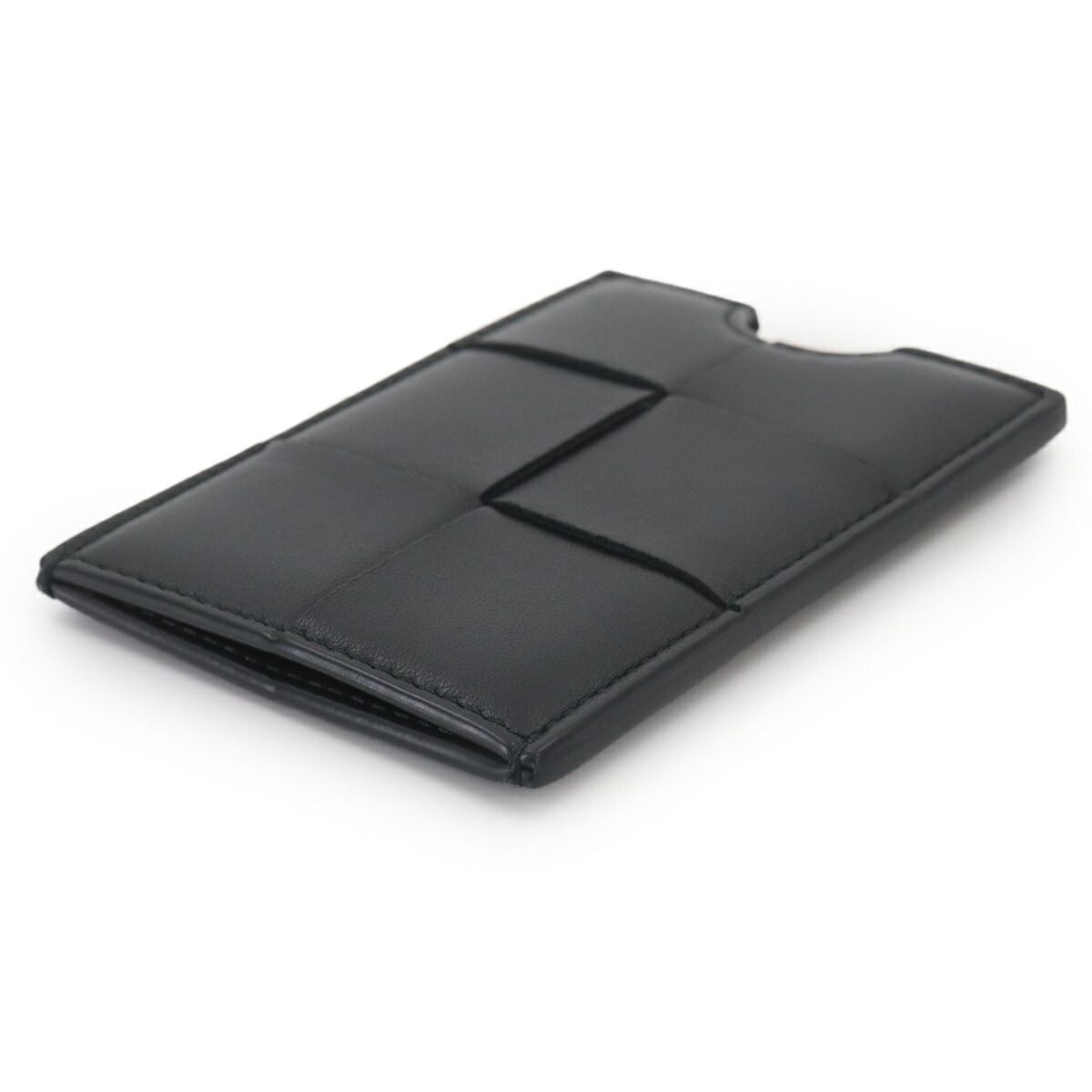 Bottega Veneta Maxi Intrecciato Card Case Leather Black — view 4