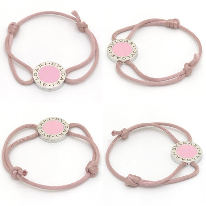 Bvlgari Lucky Bracelet Round Charm Enamel Code Pink Silver — view 2