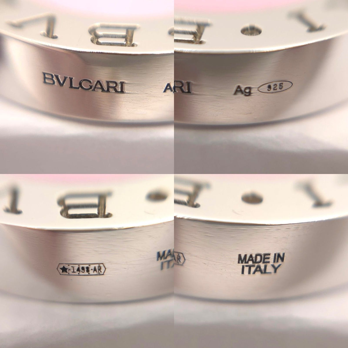 Bvlgari Lucky Bracelet Round Charm Enamel Code Pink Silver — view 7