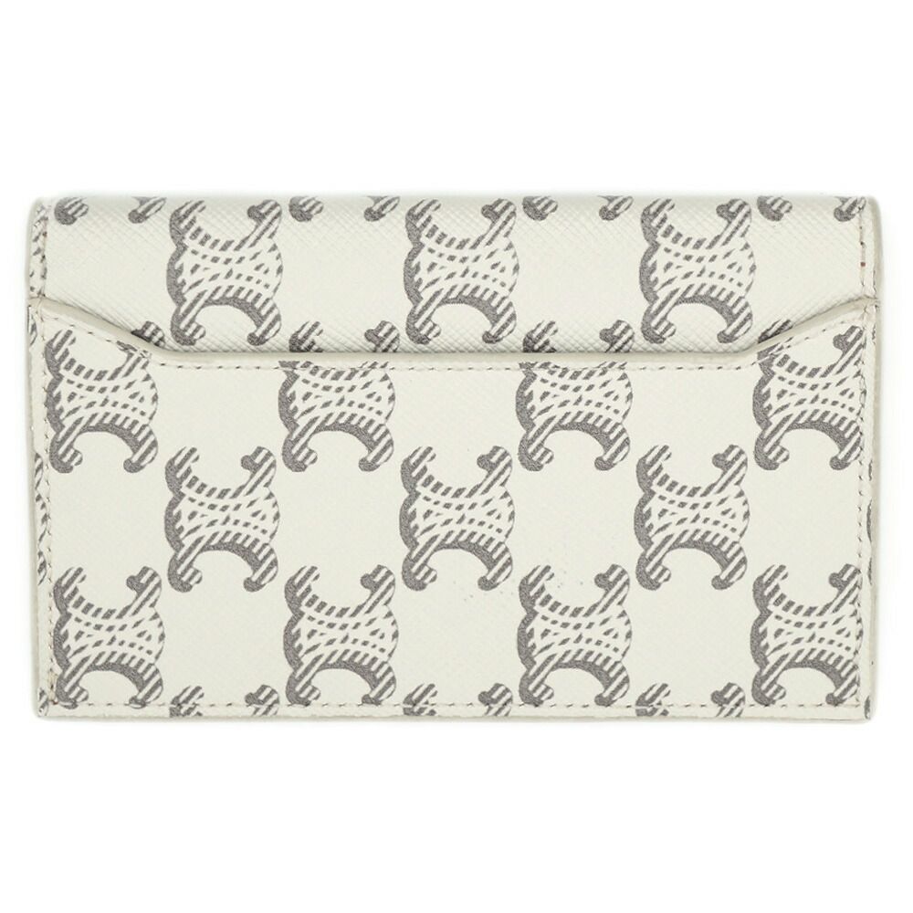 Celine Vertical Card Holder Triomphe White Case