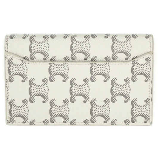 Celine Vertical Card Holder Triomphe White Case