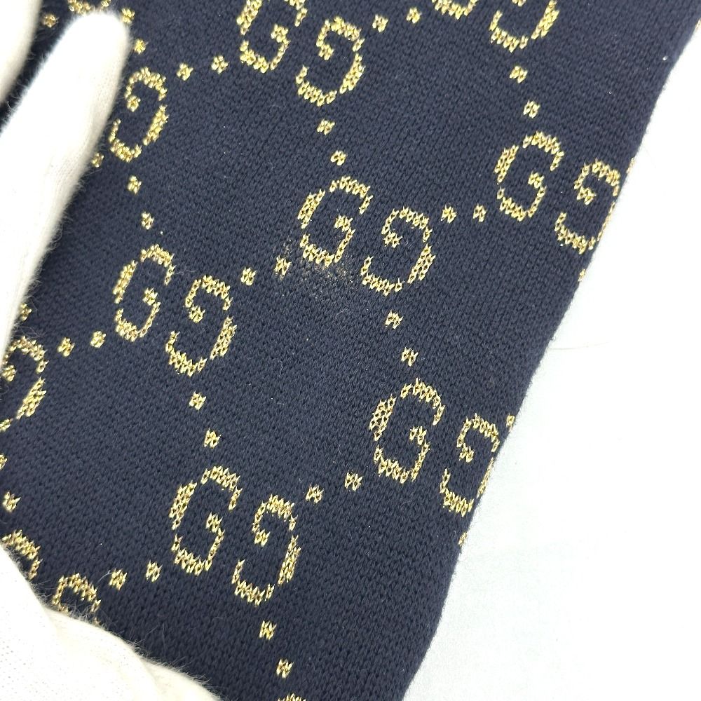 Gucci Short Sleeve T-Shirt Lame Contrast GG Pattern Cotton Navy — view 7