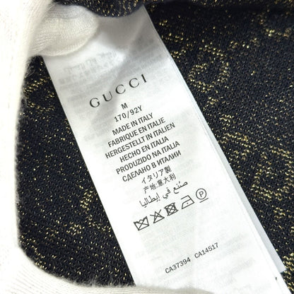 Gucci Short Sleeve T-Shirt Lame Contrast GG Pattern Cotton Navy — view 6