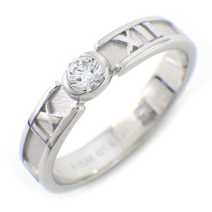Tiffany & Co Ring Atlas Point Diamond 18K White Gold