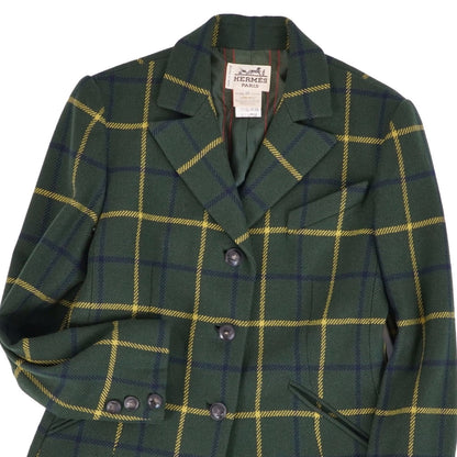 Hermes Vintage Tailored Jacket Check Cashmi — view 2